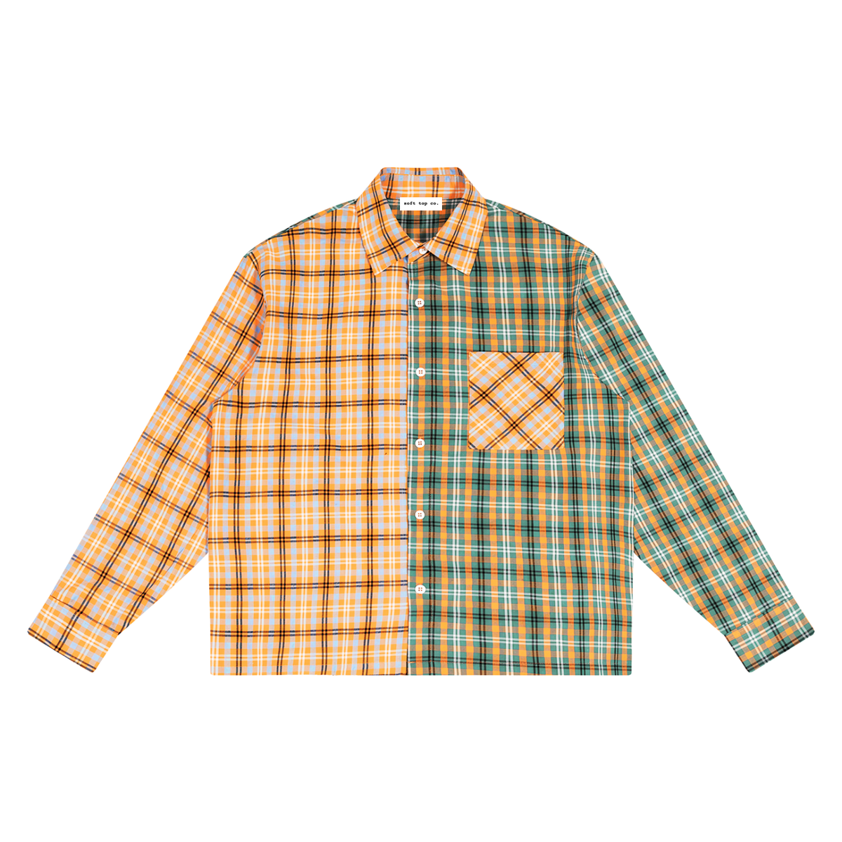 Split Plaid Overshirt