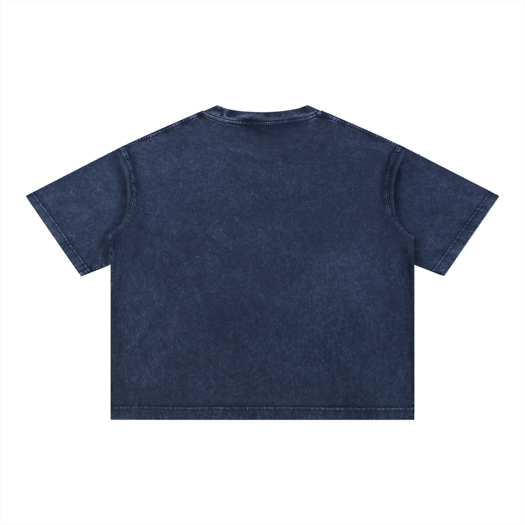 Snow-Washed Boxy Cotton Tee