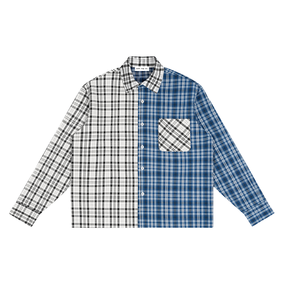 Split Plaid Overshirt