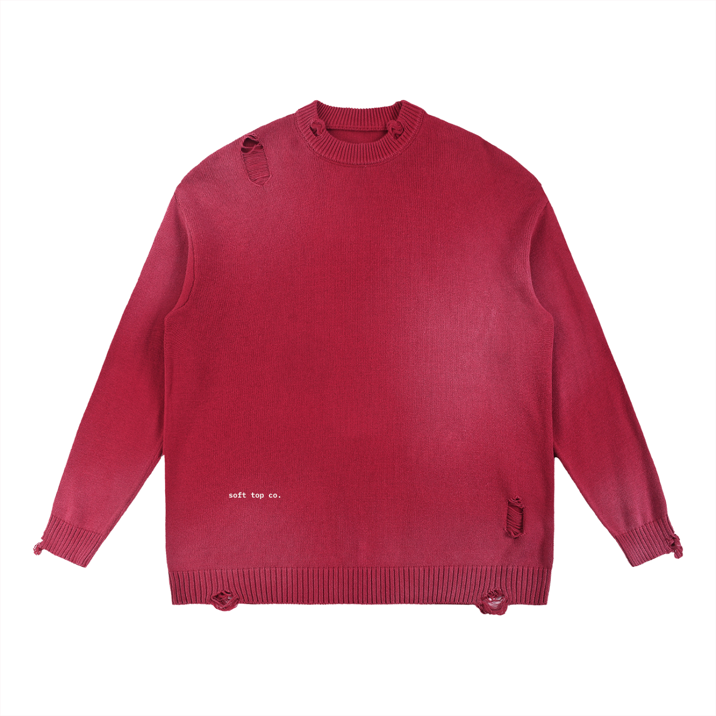 STC. Distressed Crewneck Sweater