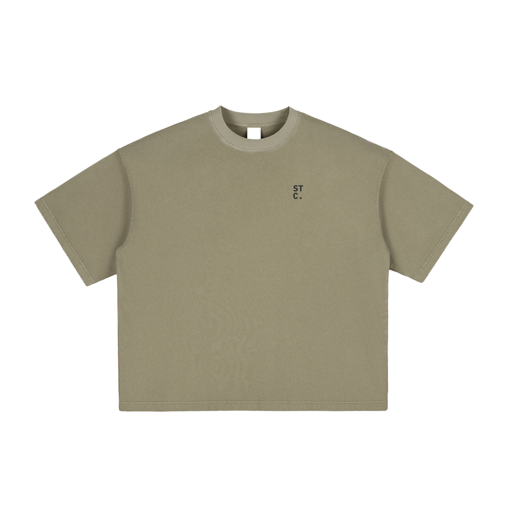 STC. Chest Logo — Vintage Washed Boxy Tee Unisex Fit