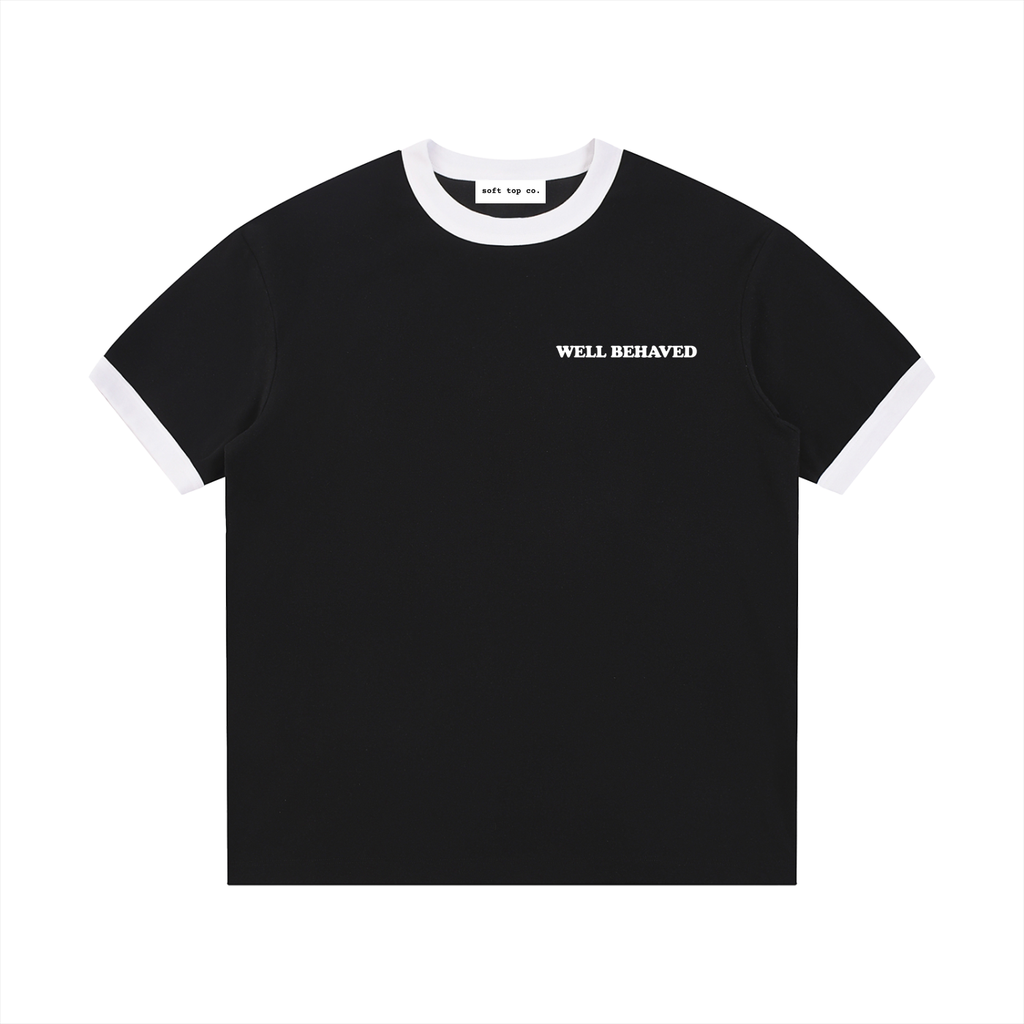 Well Behaved Ringer Tee — Black