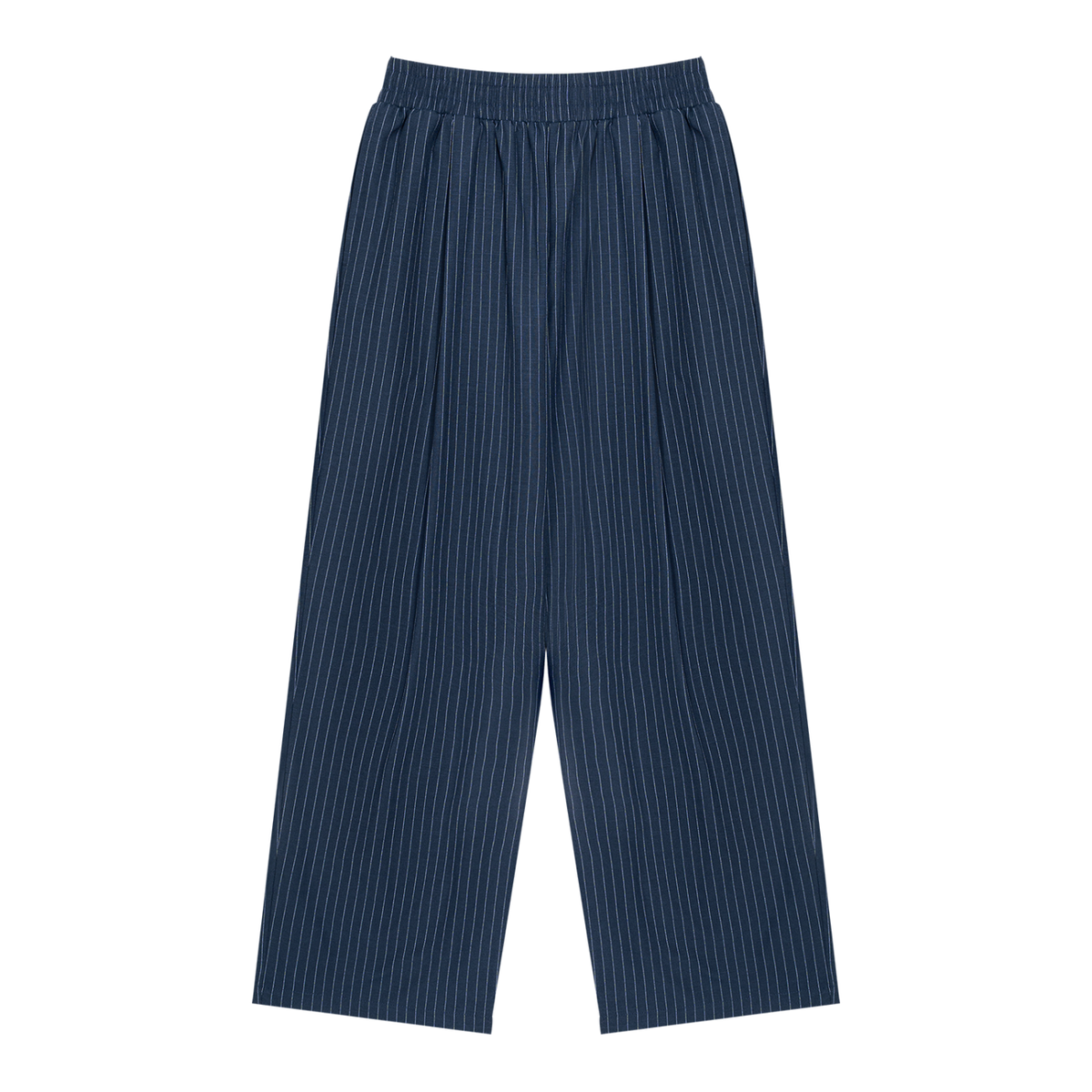 Pinstripe Wide-Leg Pants