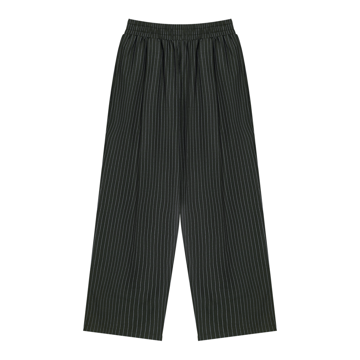 Pinstripe Wide-Leg Pants