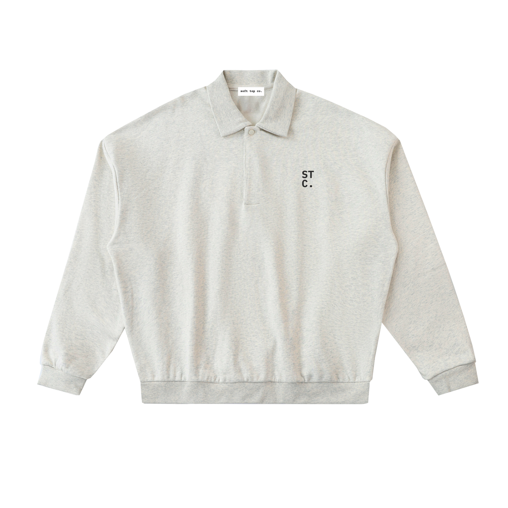 The STC. Polo Fleece Sweatshirt — Light Heather