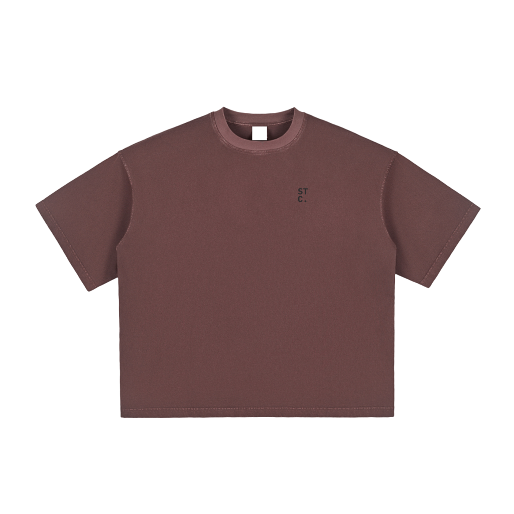 STC. Chest Logo — Vintage Washed Boxy Tee Unisex Fit