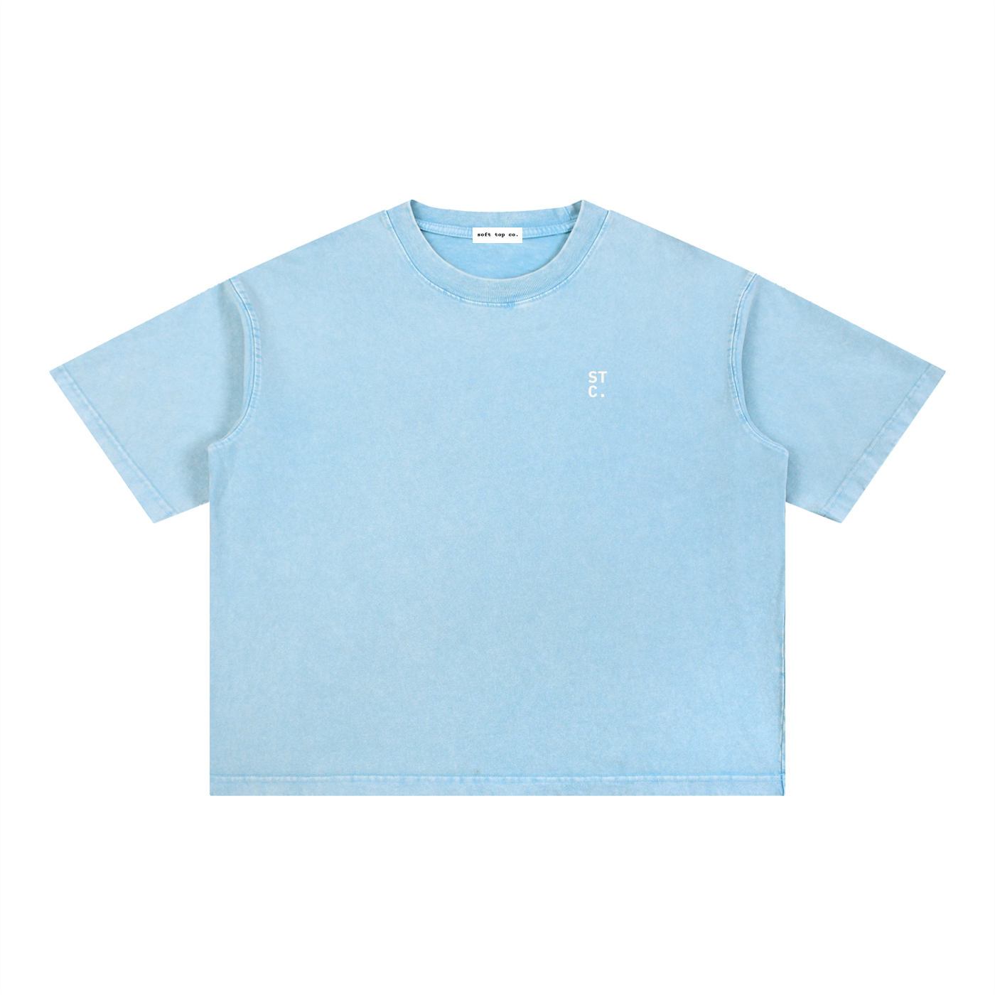 Snow-Washed Boxy Cotton Tee