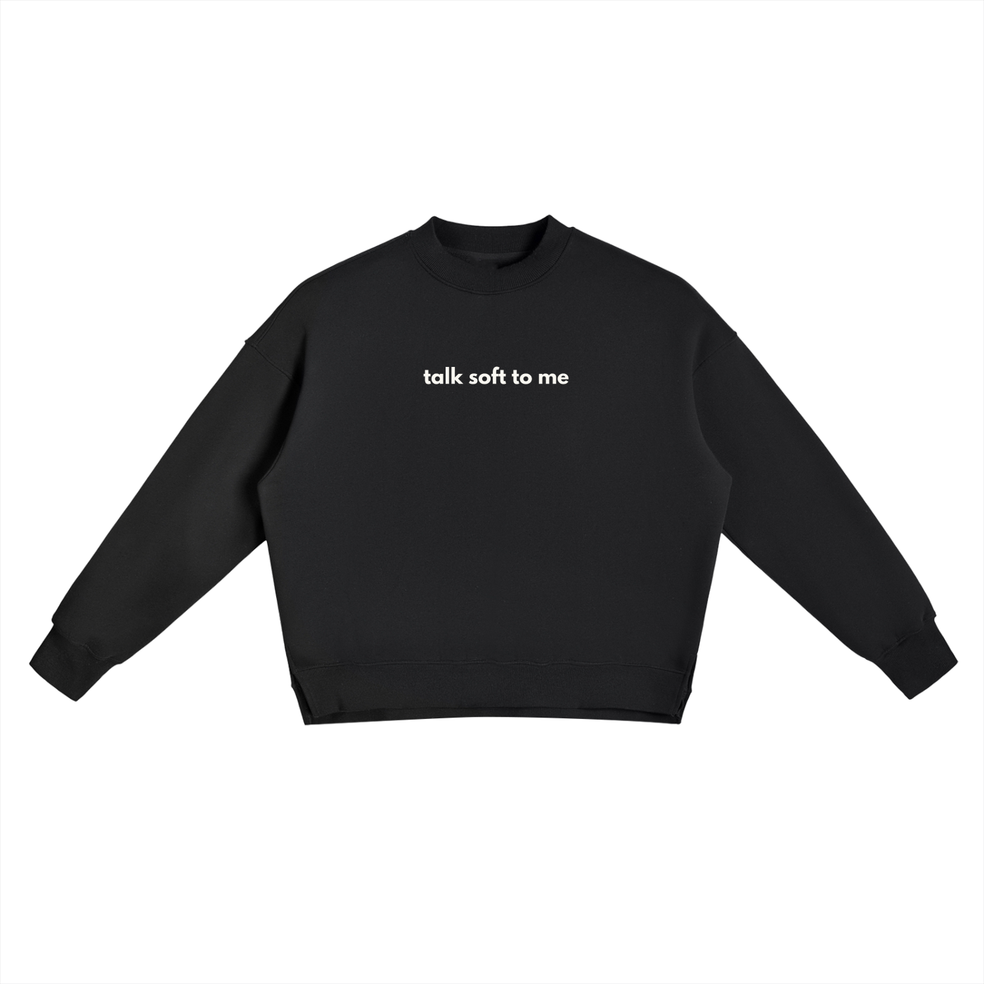 talk soft to me — Side-Slit Fleece Crewneck