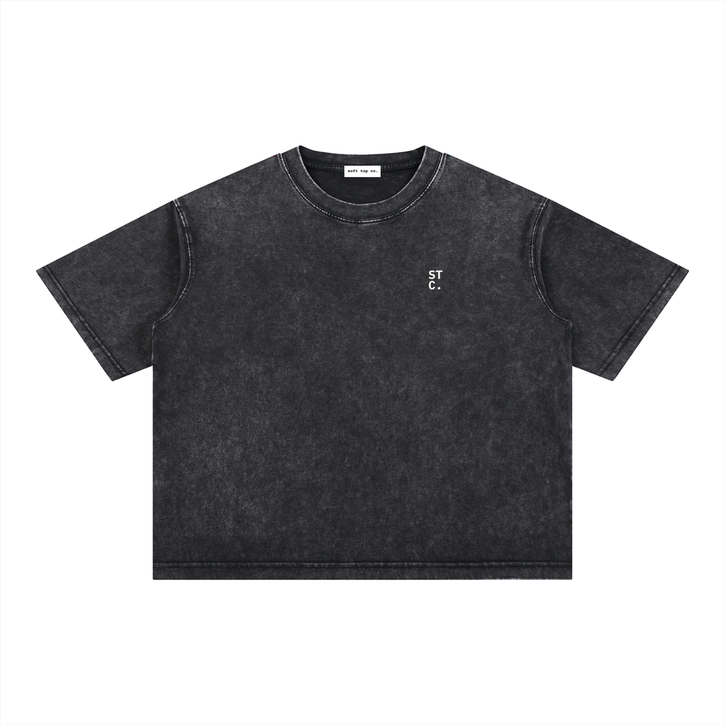 Snow-Washed Boxy Cotton Tee