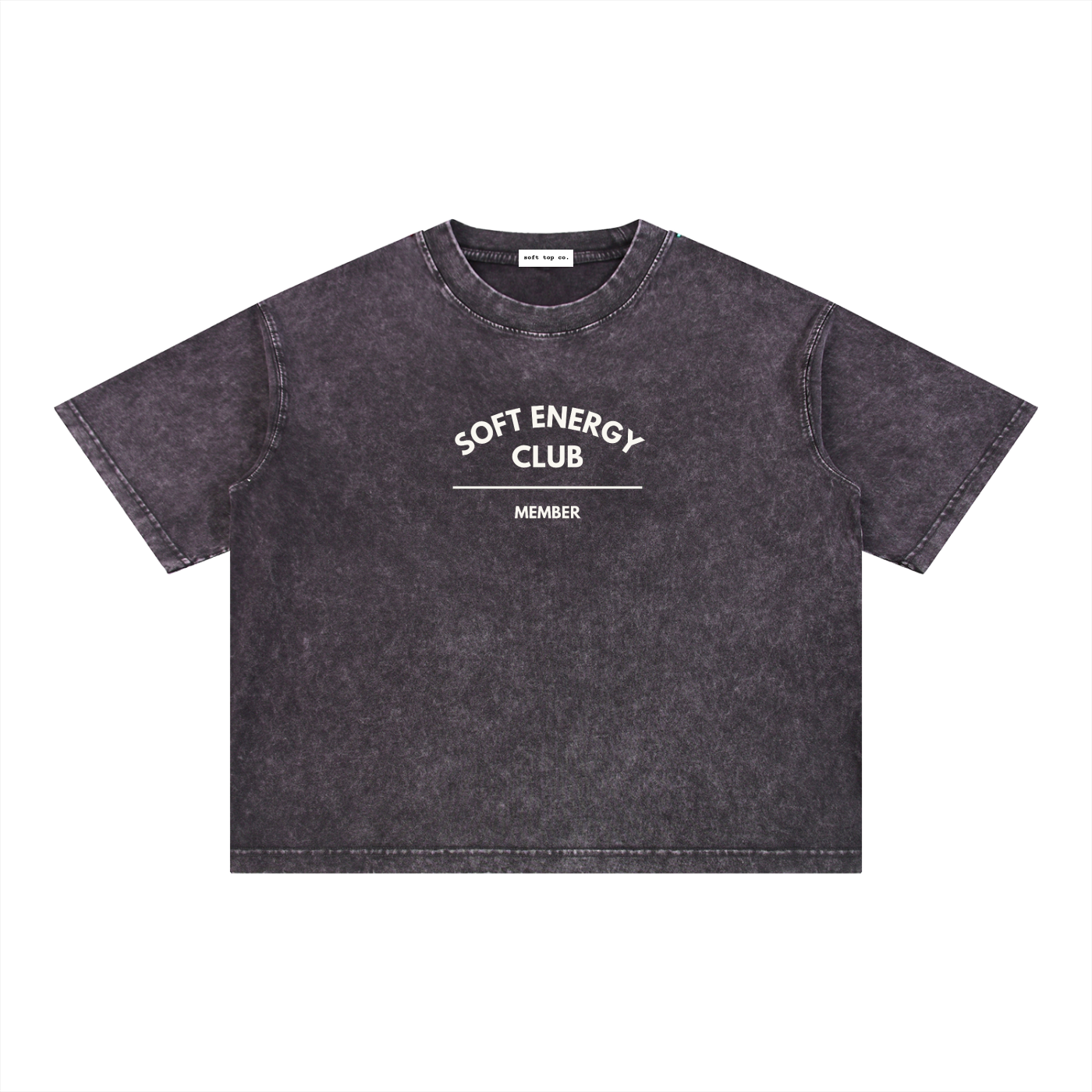 Soft Energy Club — Snow-Washed Boxy Graphic Tee