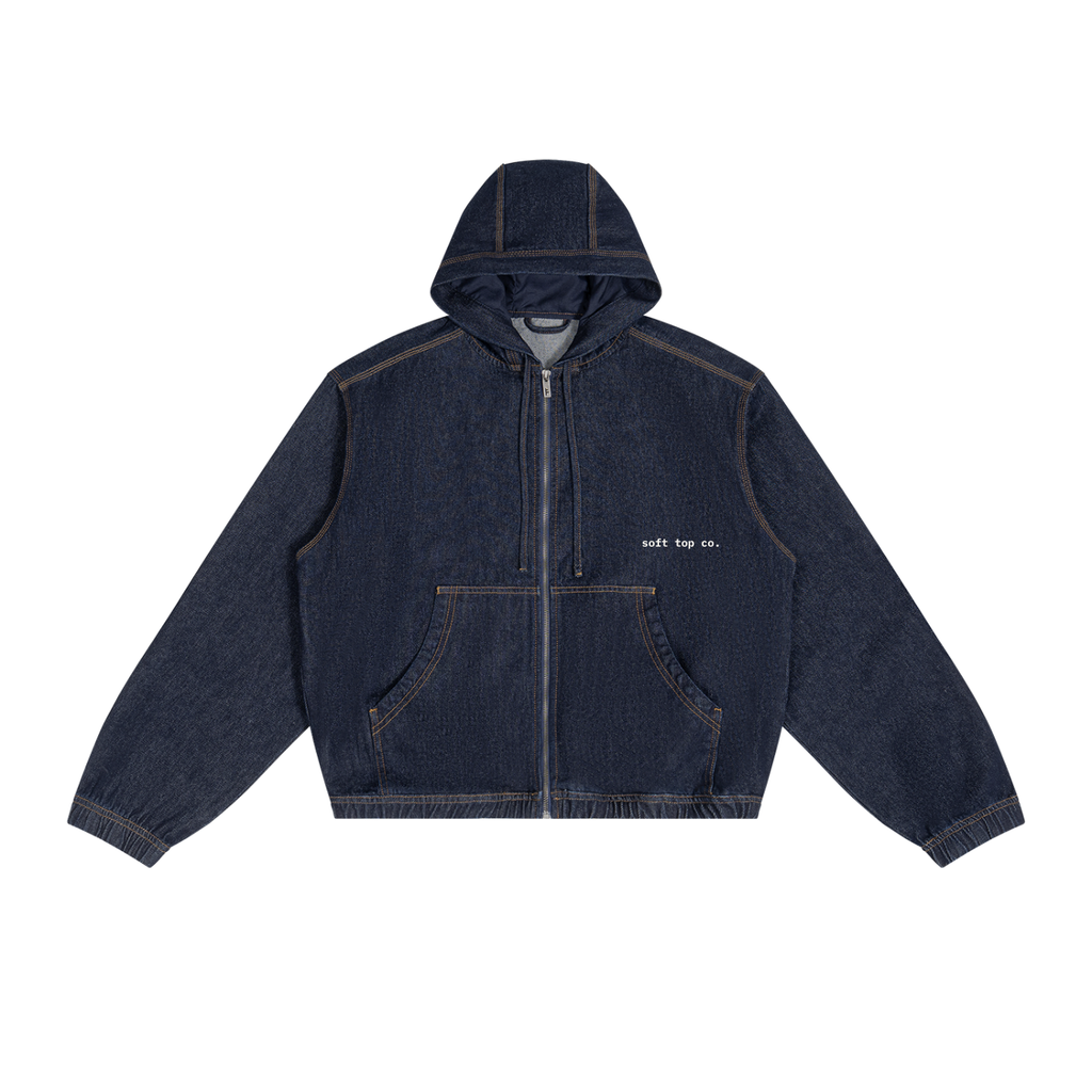Soft Top Co. Boxy Denim Zip Hoodie