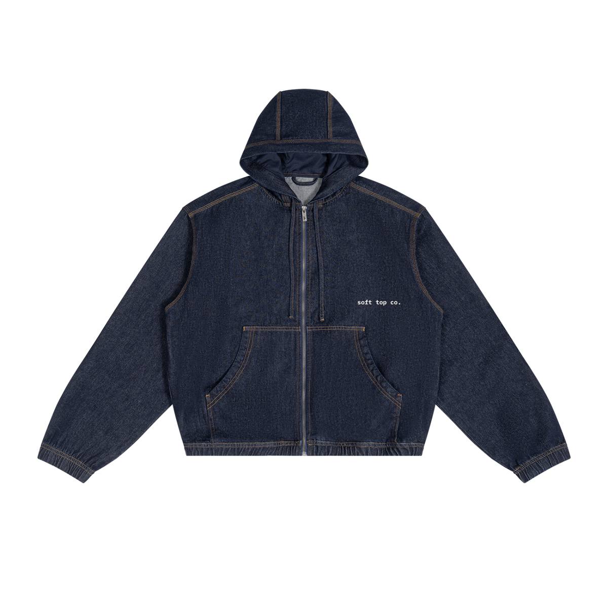 Soft Top Co. Boxy Denim Zip Hoodie