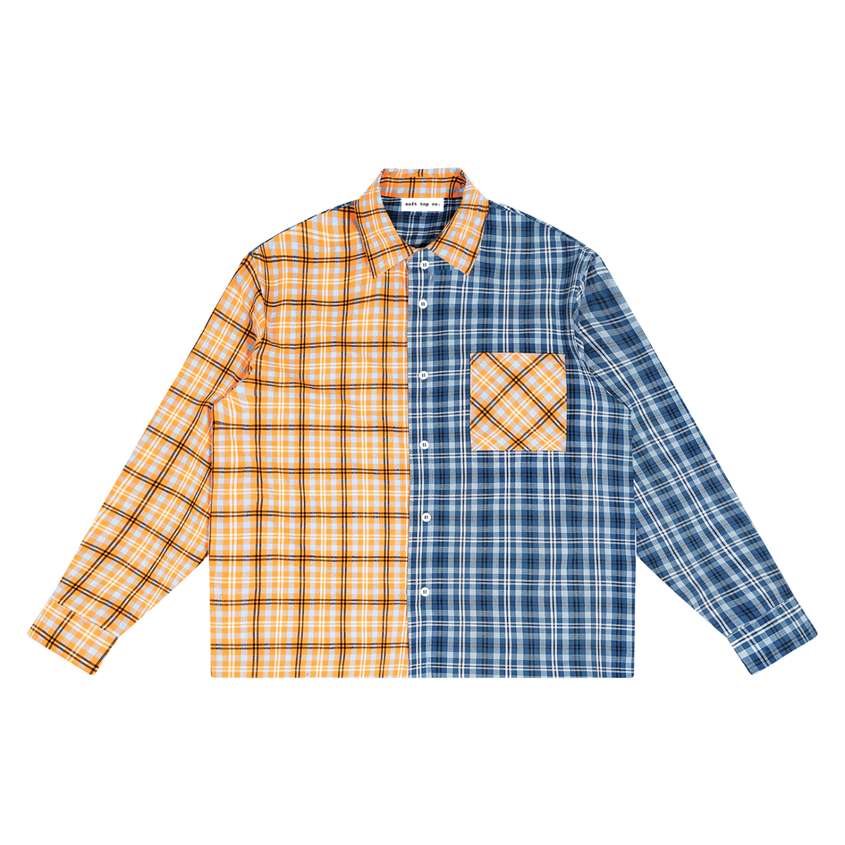 Split Plaid Overshirt