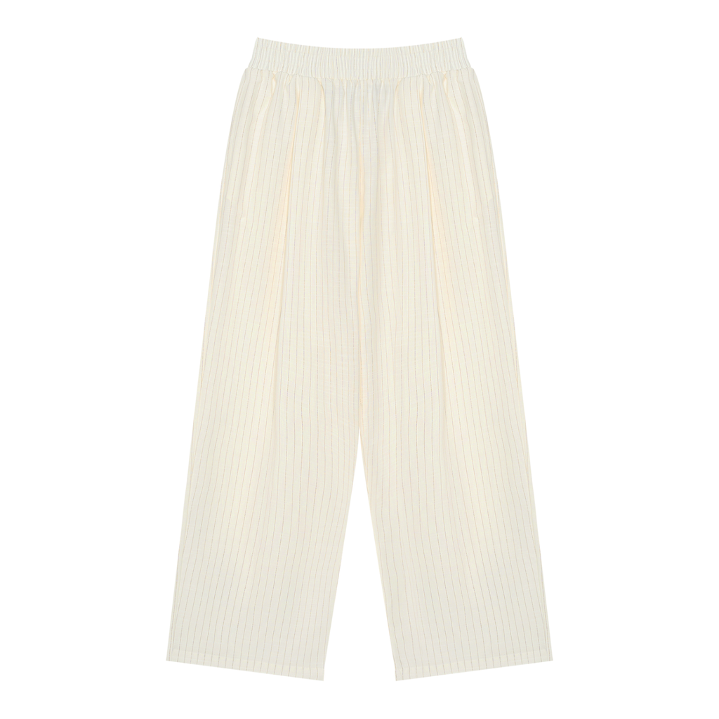 Pinstripe Wide-Leg Pants