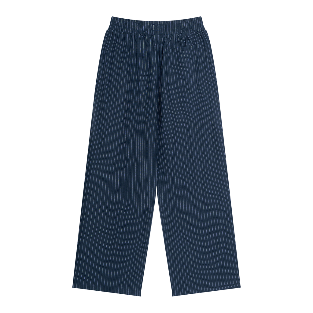 Pinstripe Wide-Leg Pants