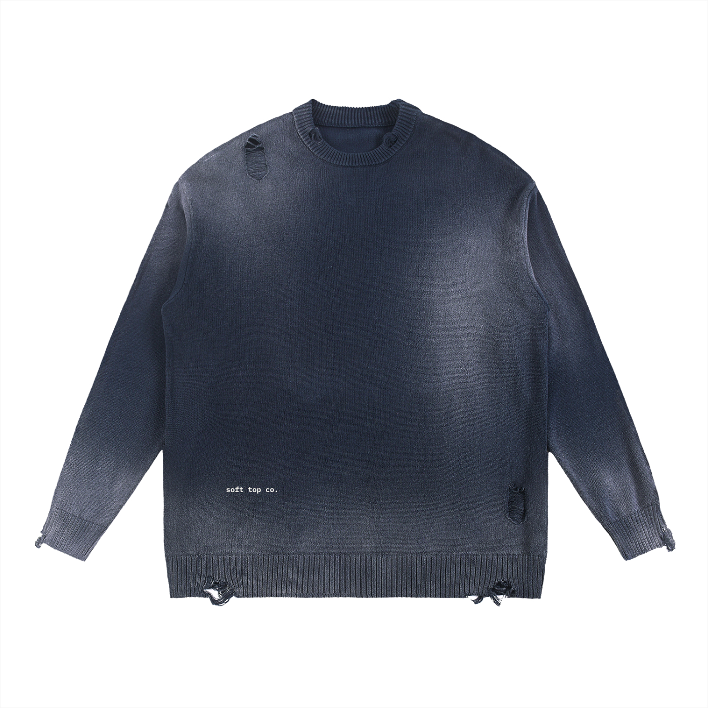 STC. Distressed Crewneck Sweater