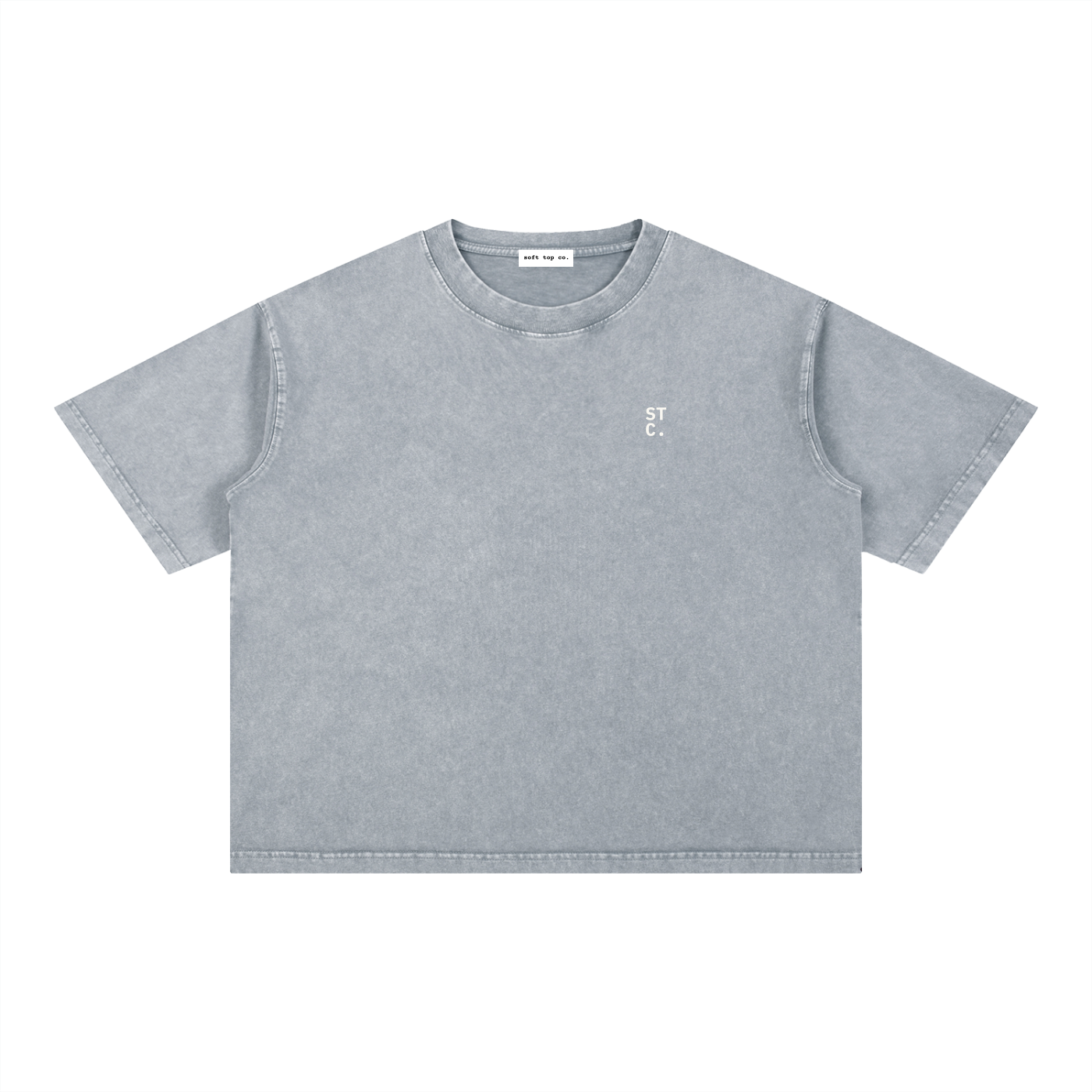 Snow-Washed Boxy Cotton Tee