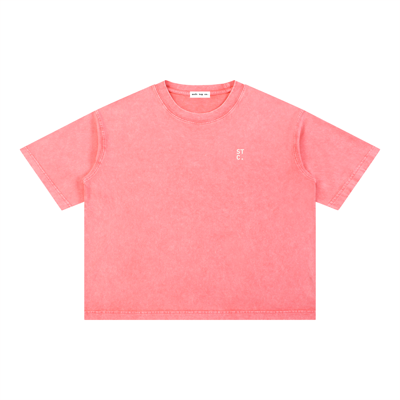 Snow-Washed Boxy Cotton Tee