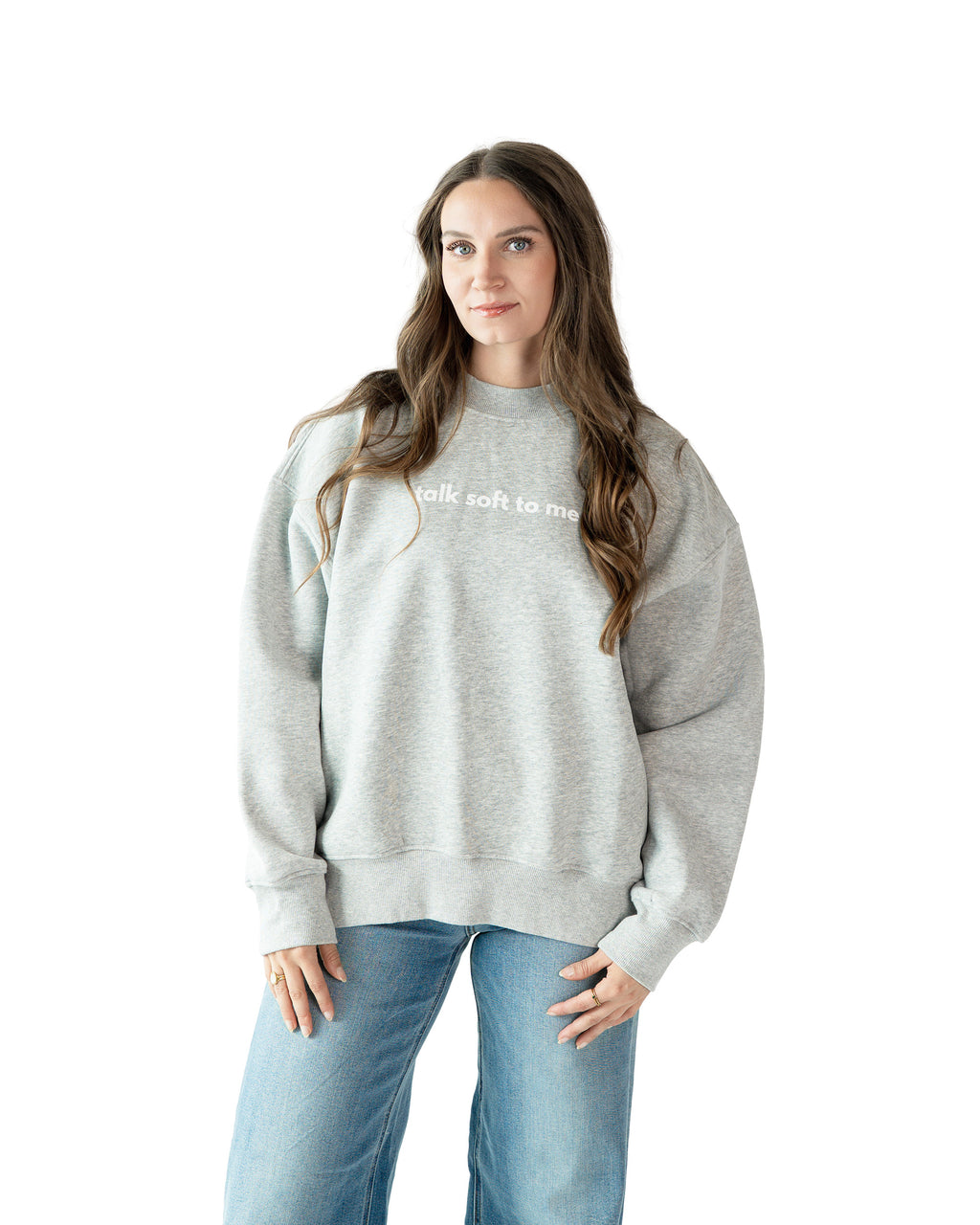 talk soft to me — Side-Slit Fleece Crewneck
