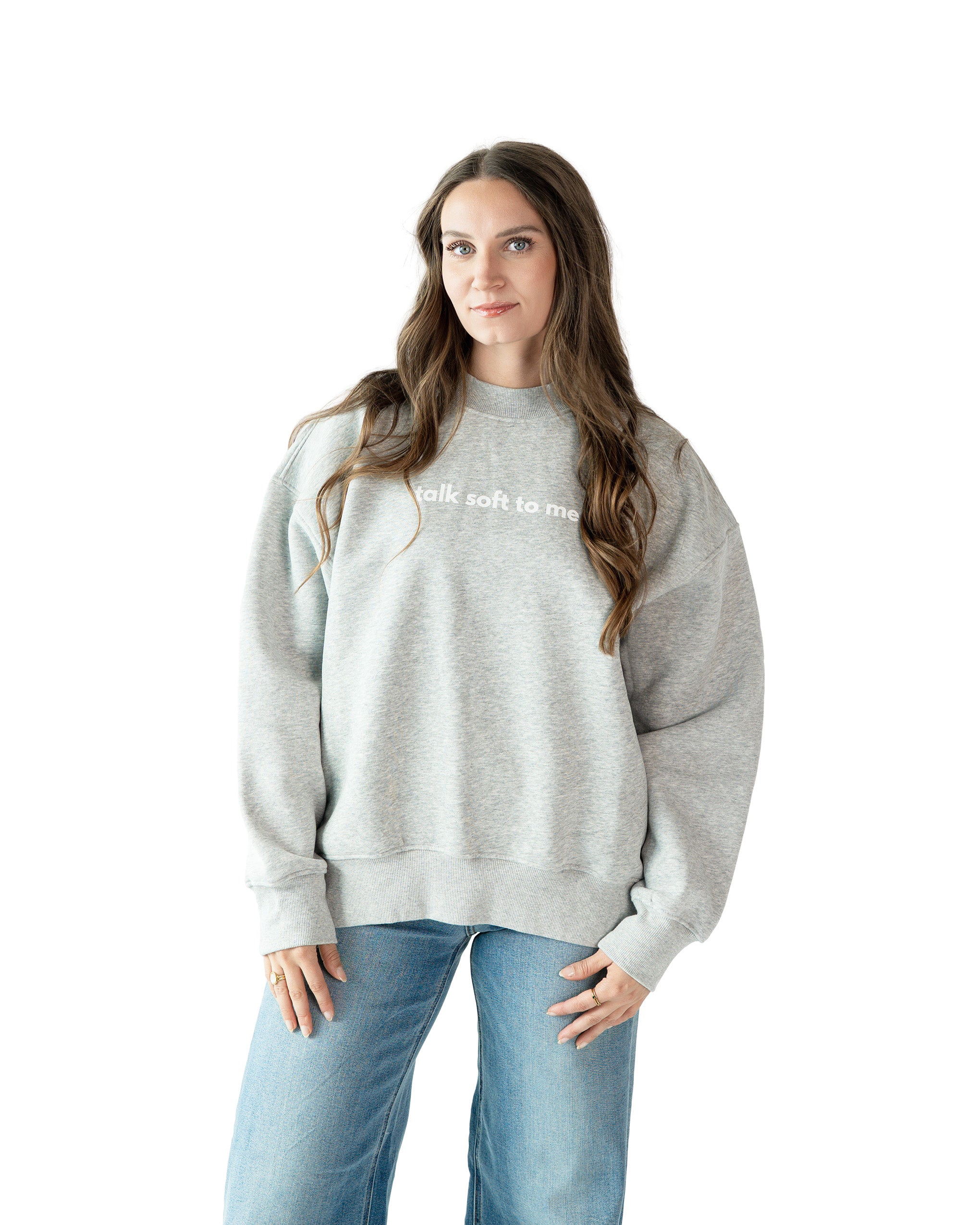talk soft to me — Side-Slit Fleece Crewneck