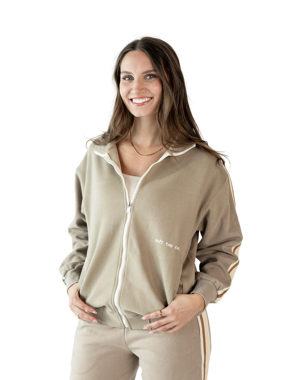 Soft Top Co. Contrast Track Zip Jacket