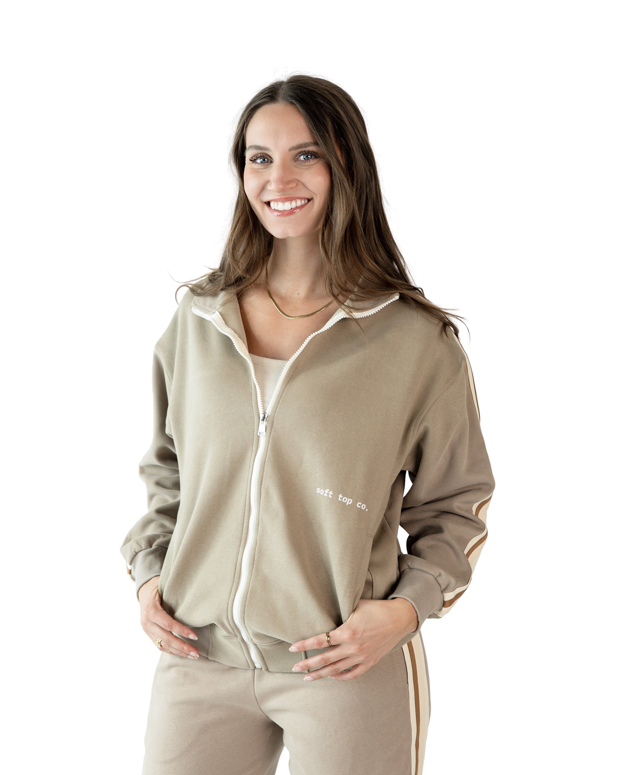 Soft Top Co. Contrast Track Zip Jacket