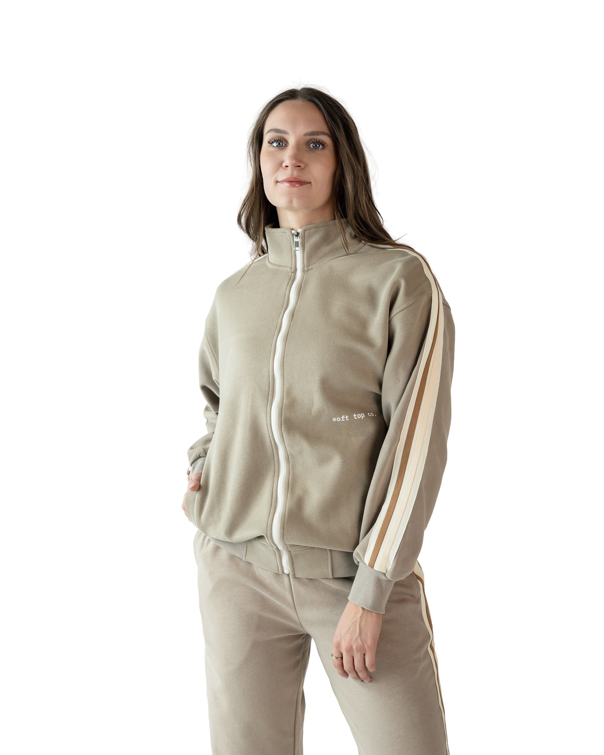 Soft Top Co. Contrast Track Zip Jacket