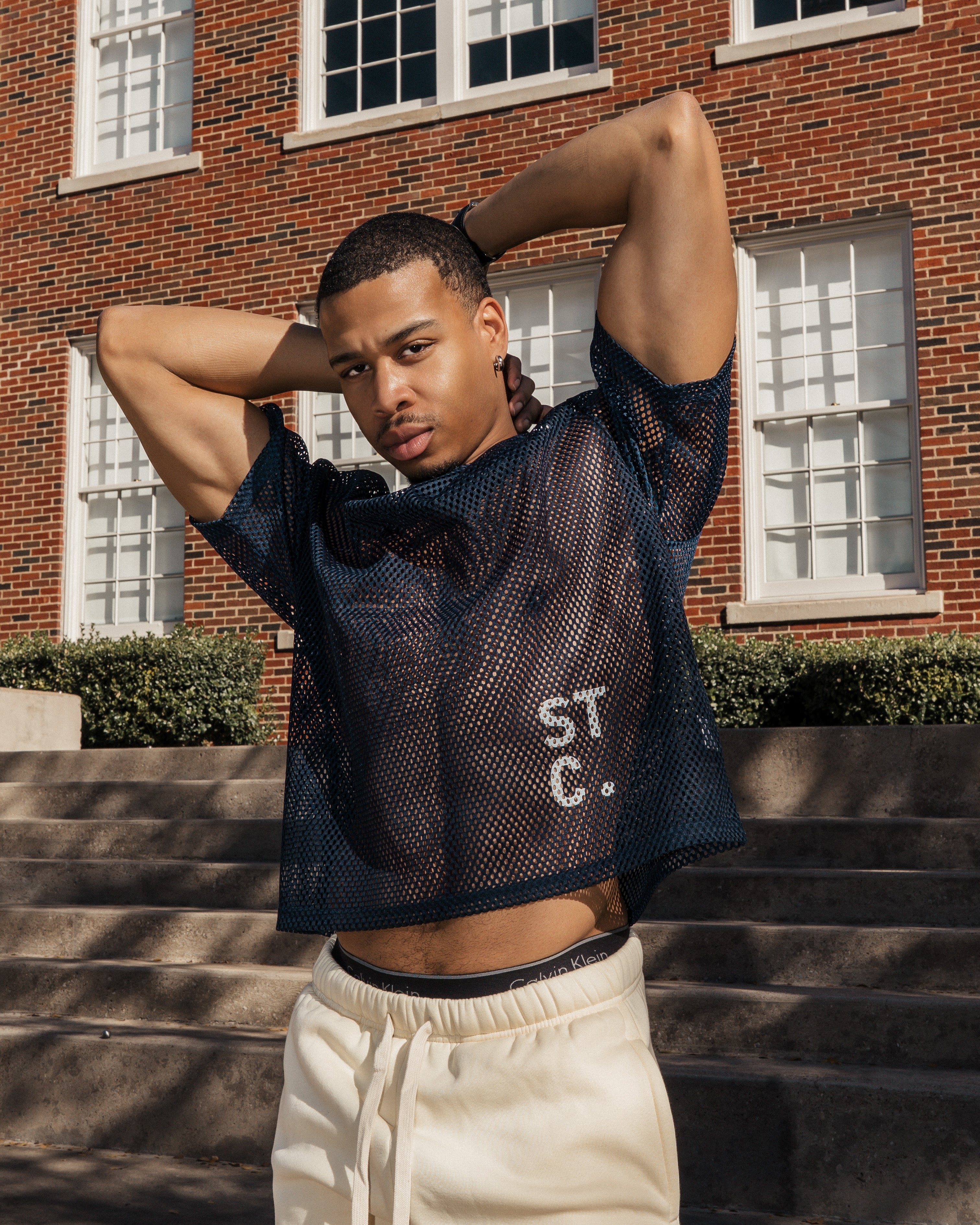 STC. Boxy Mesh Overlay Tee