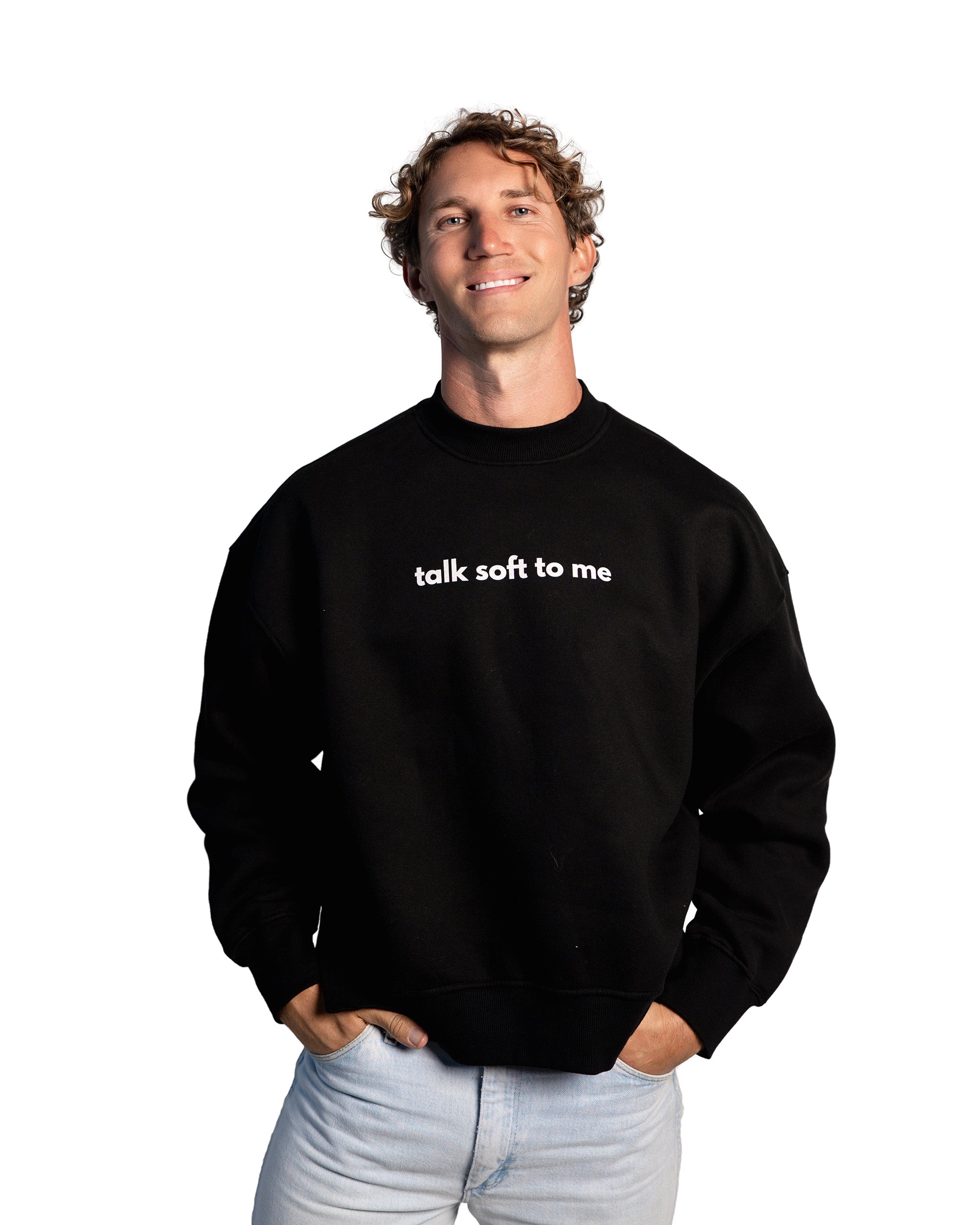 talk soft to me — Side-Slit Fleece Crewneck