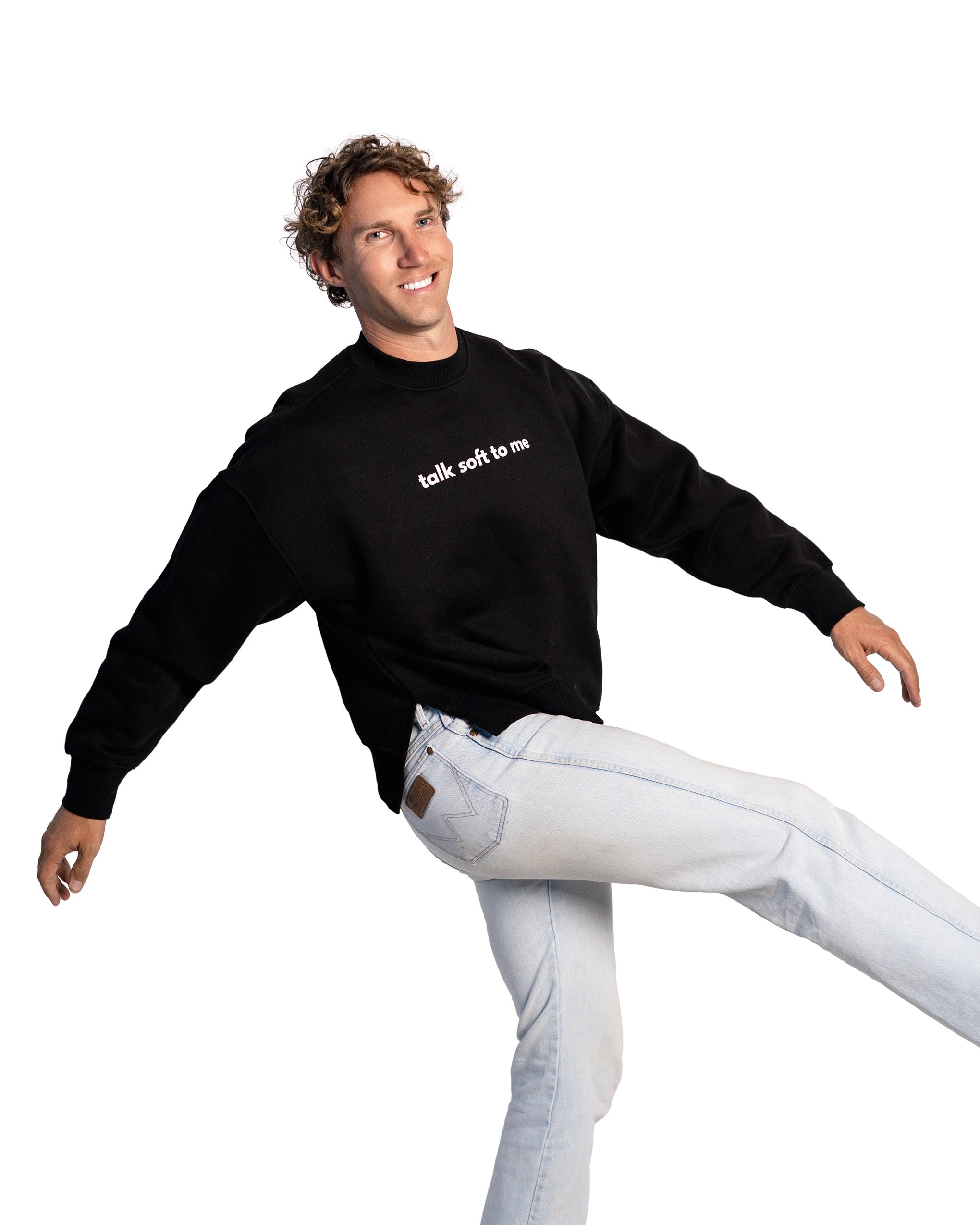 talk soft to me — Side-Slit Fleece Crewneck