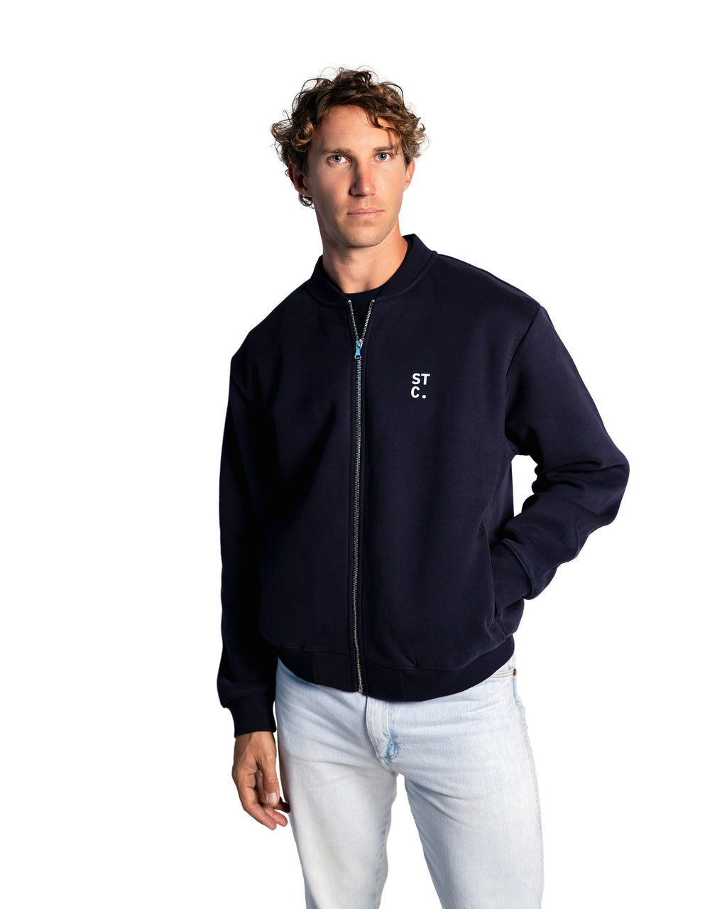 The STC. Structure Varsity Zip Jacket — Black