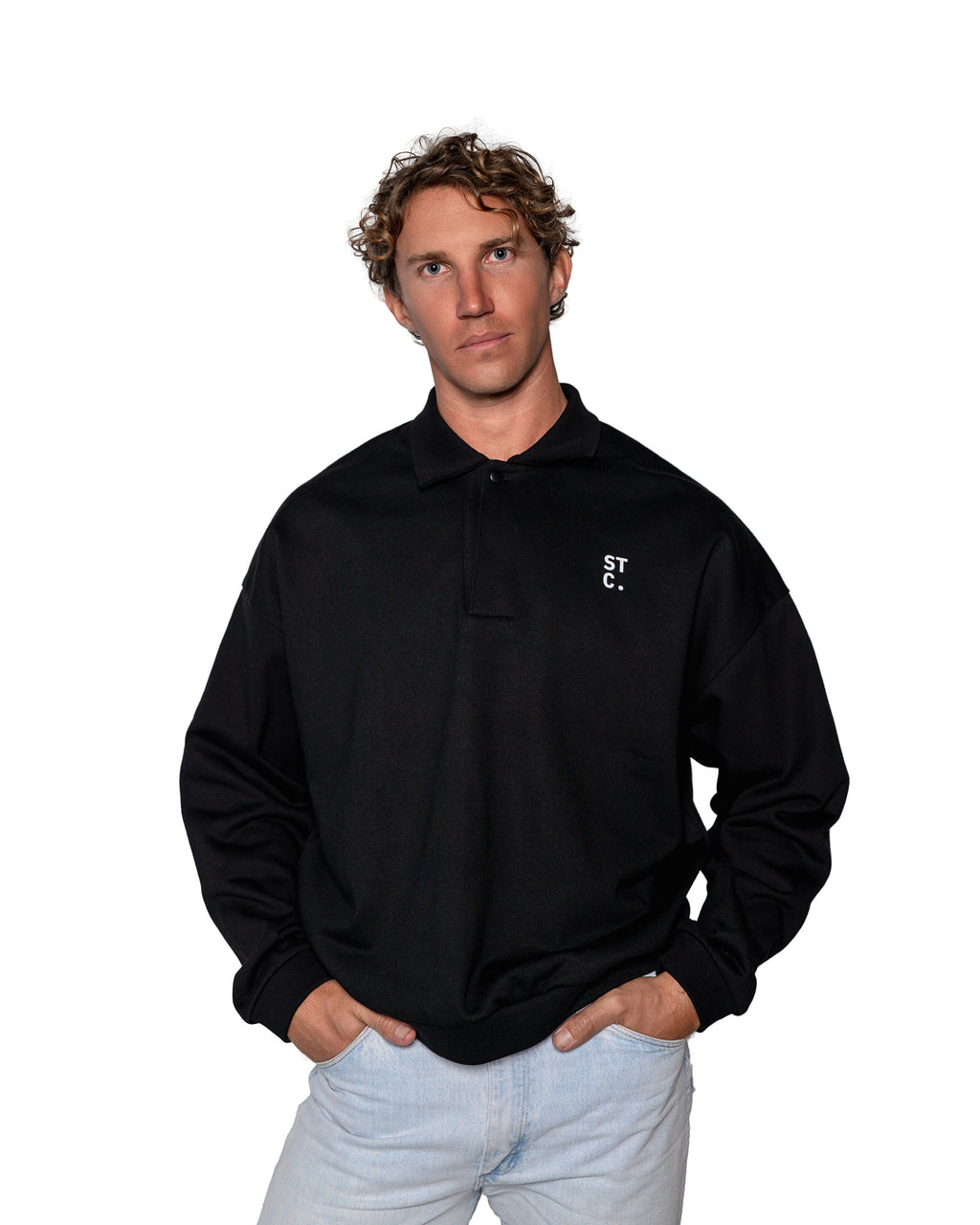 The STC. Polo Fleece Sweatshirt — Black