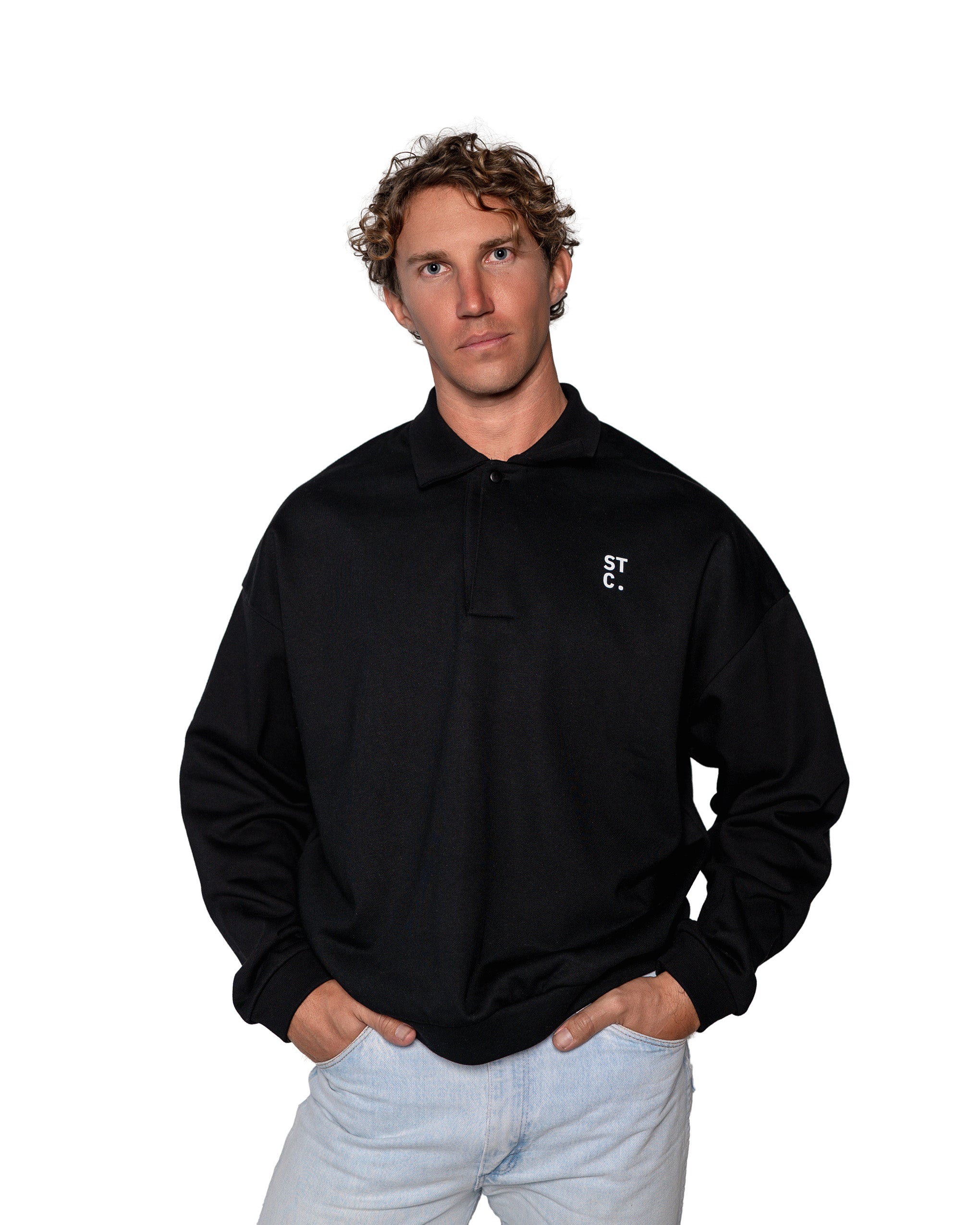 The STC. Polo Fleece Sweatshirt — Black