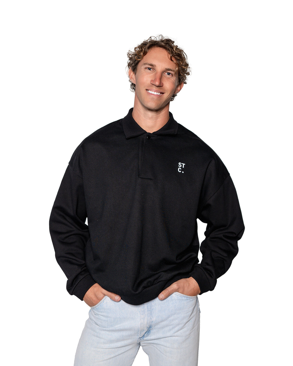 The STC. Polo Fleece Sweatshirt — Black