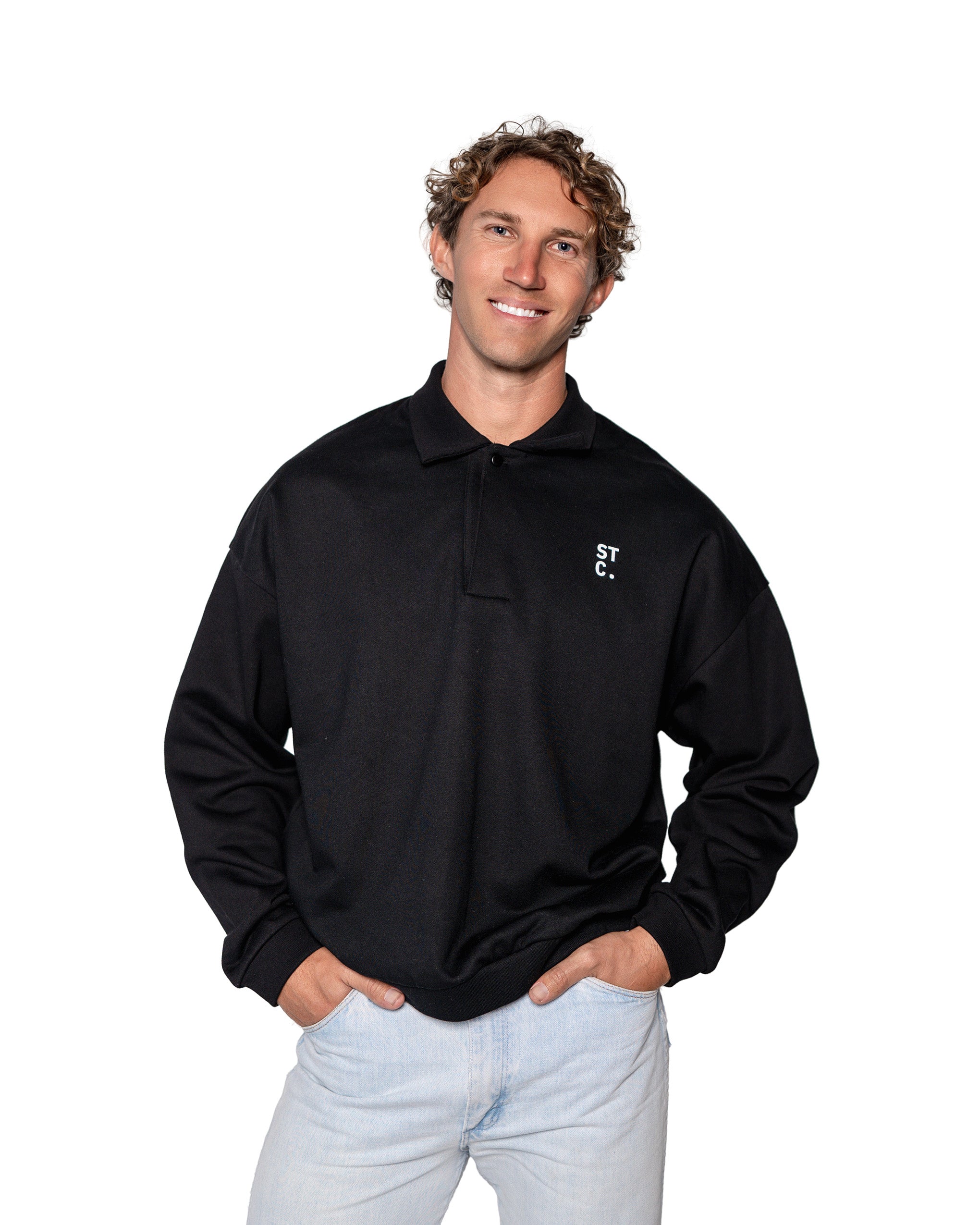 The STC. Polo Fleece Sweatshirt — Black