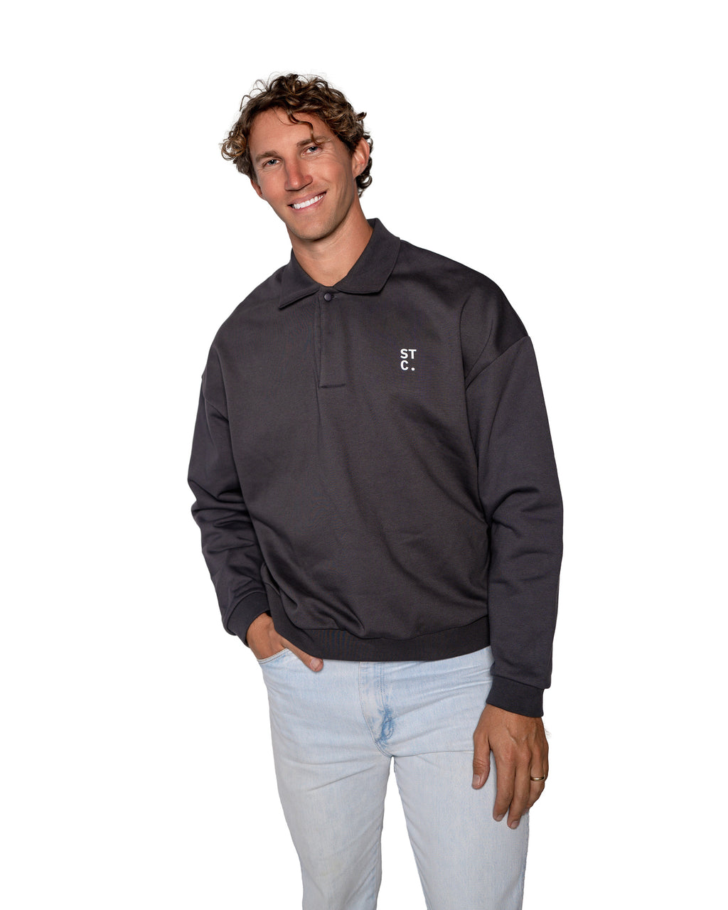 The STC. Polo Fleece Sweatshirt — Navy