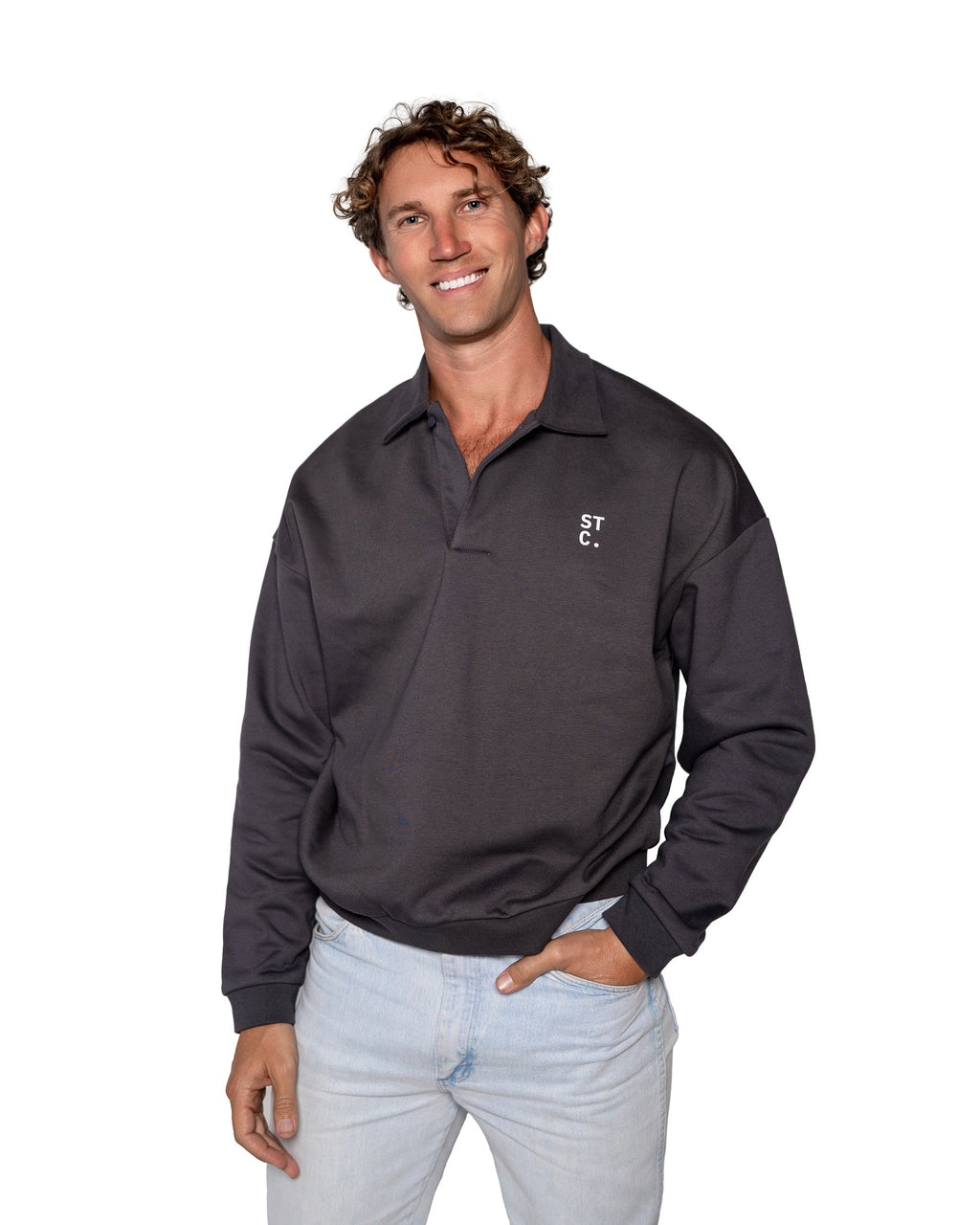 The STC. Polo Fleece Sweatshirt — Navy