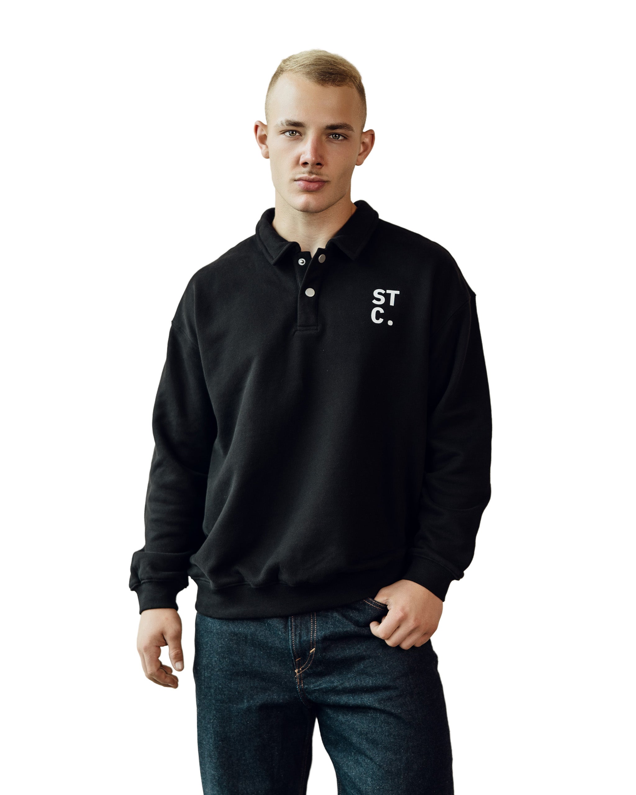STC. Polo Sweatshirt – Heavyweight Polo-Collar Sweatshirt