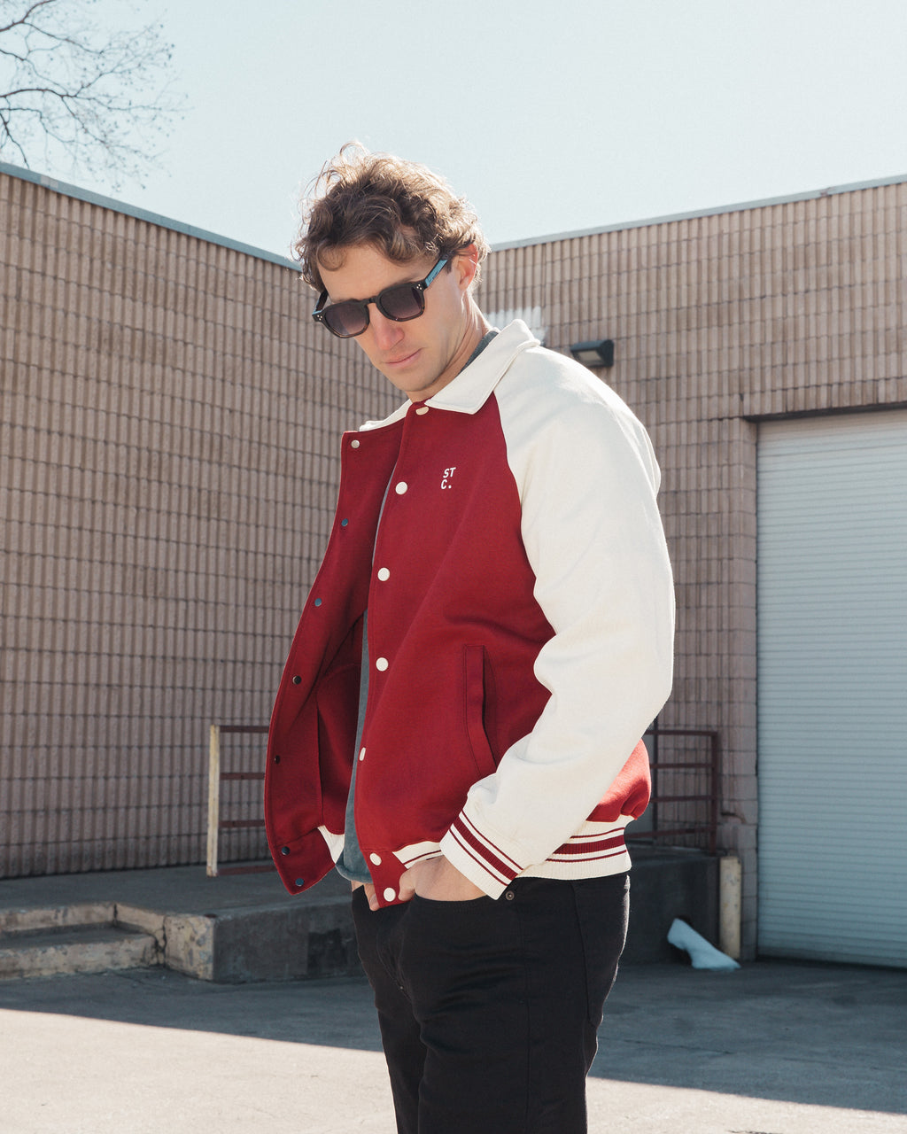 STC. Contrast Raglan Varsity Jacket