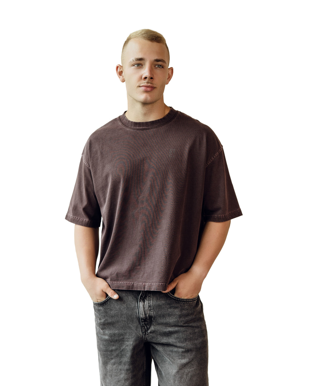 STC. Chest Logo — Vintage Washed Boxy Tee Unisex Fit