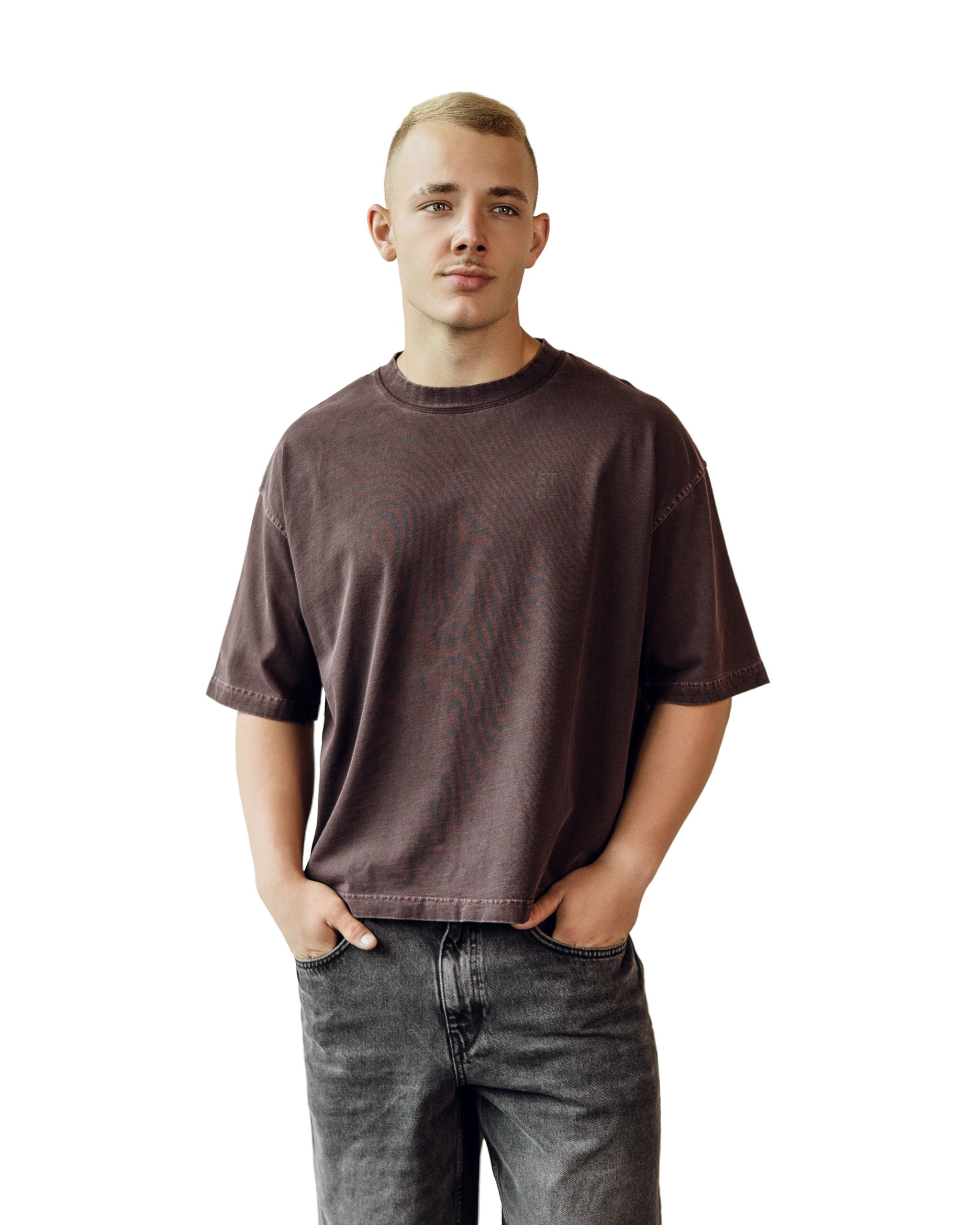 STC. Chest Logo — Vintage Washed Boxy Tee Unisex Fit