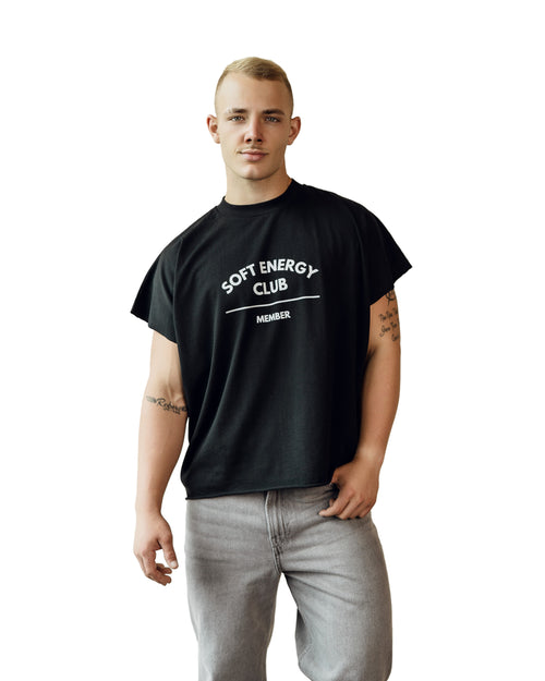 Soft Energy Club  — Raw Edge Boxy Tee Unisex Fit