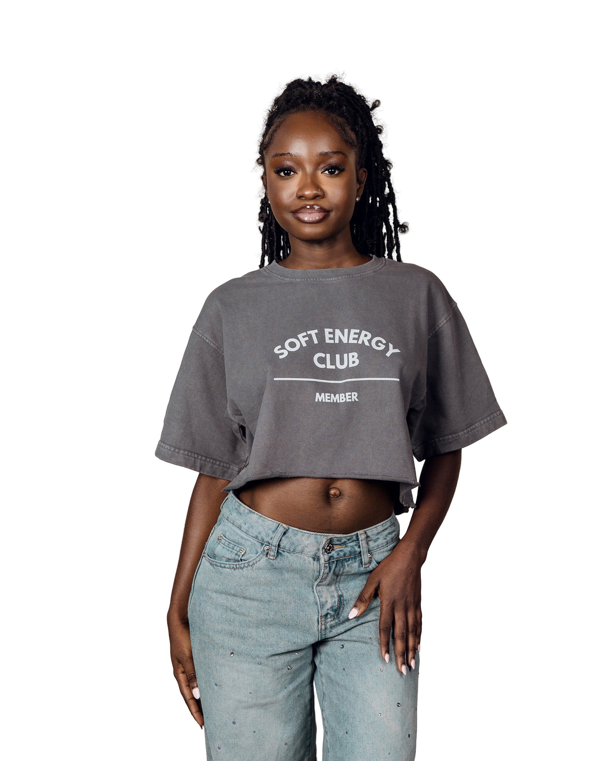 Soft Energy Club — Snow Washed Crop Top