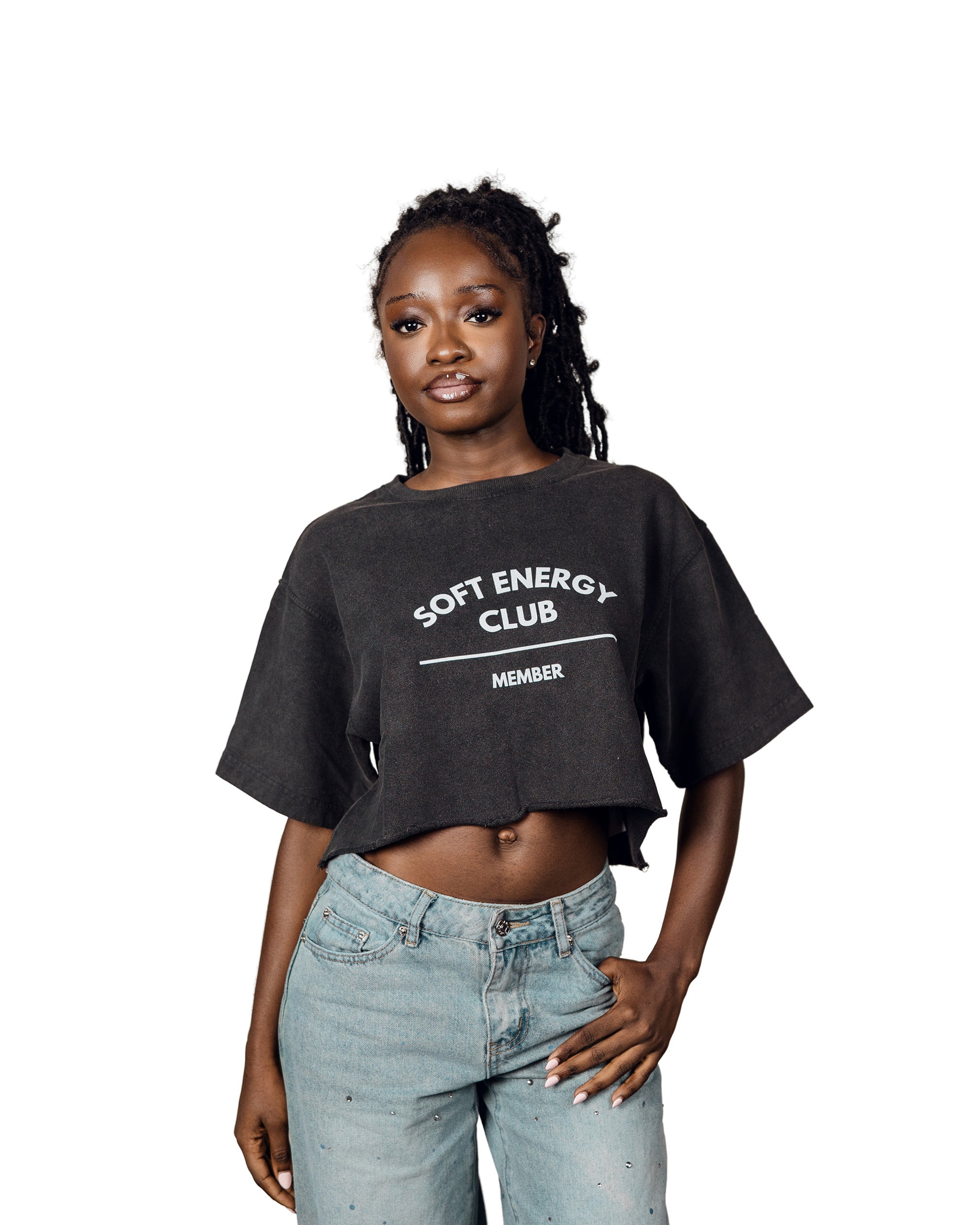 Soft Energy Club — Snow Washed Crop Top