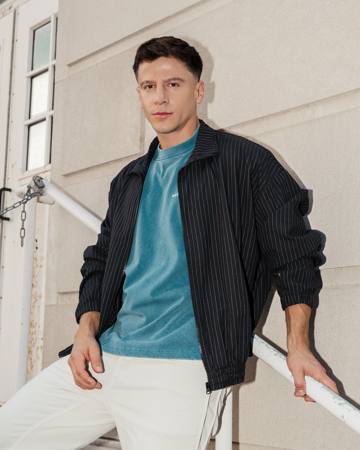 Pinstripe Track Jacket