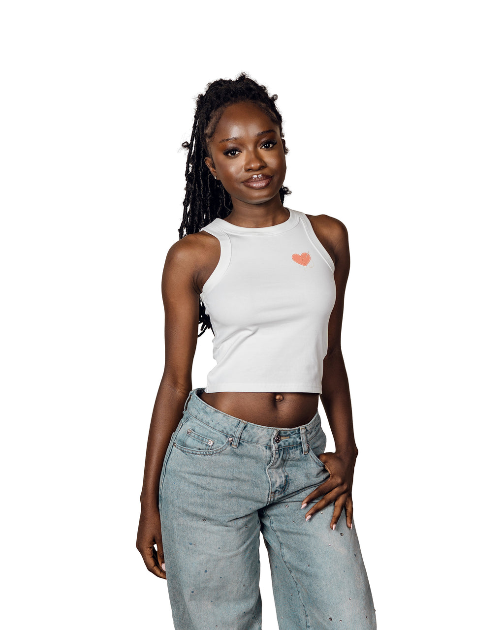 Healing Heart Crop Tank – Vintage Wash