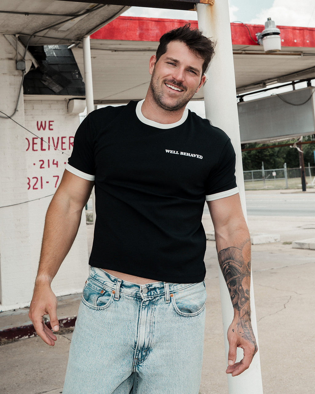 Well Behaved Ringer Tee — Black