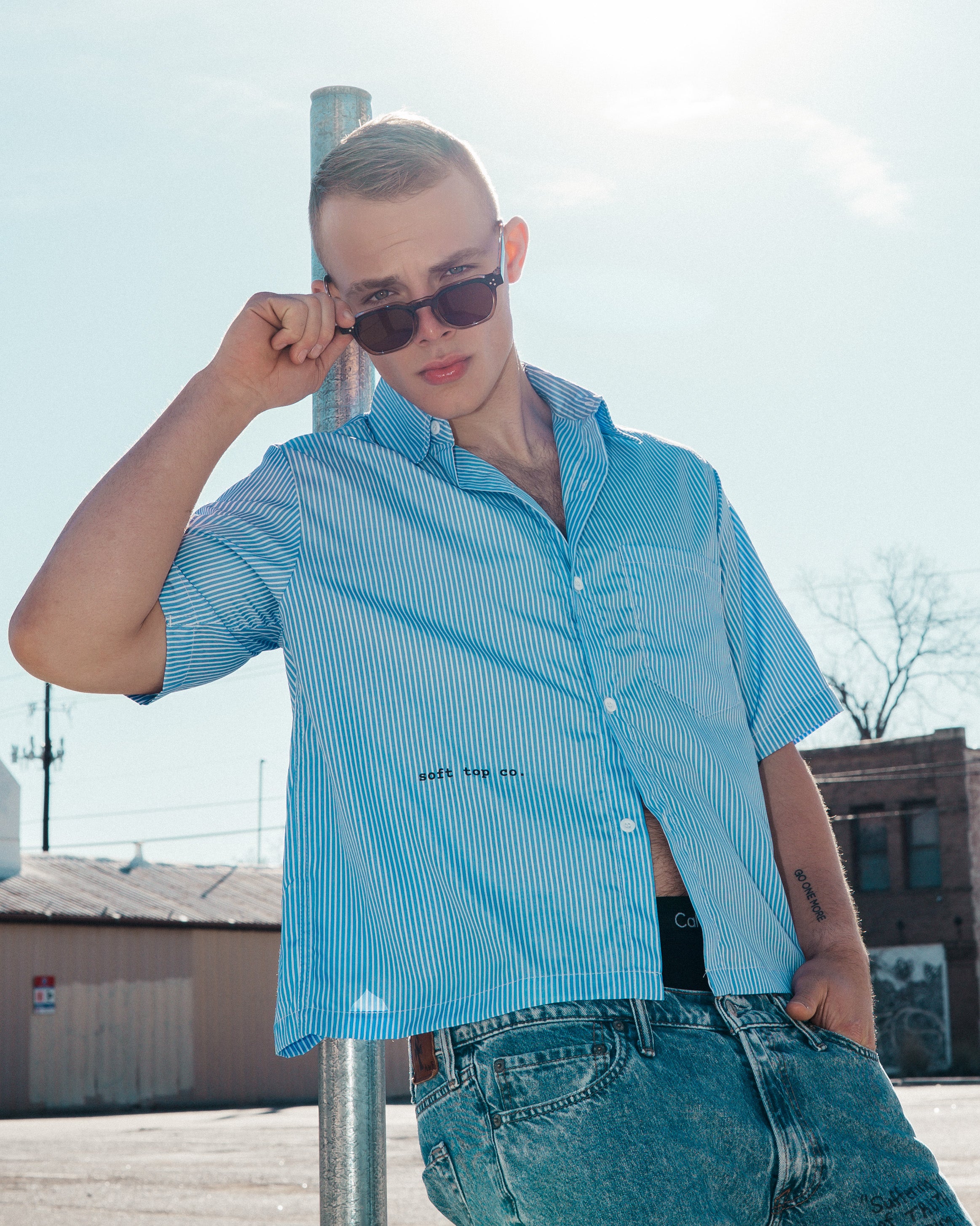 Soft Top Co. Boxy Pinstripe Shirt