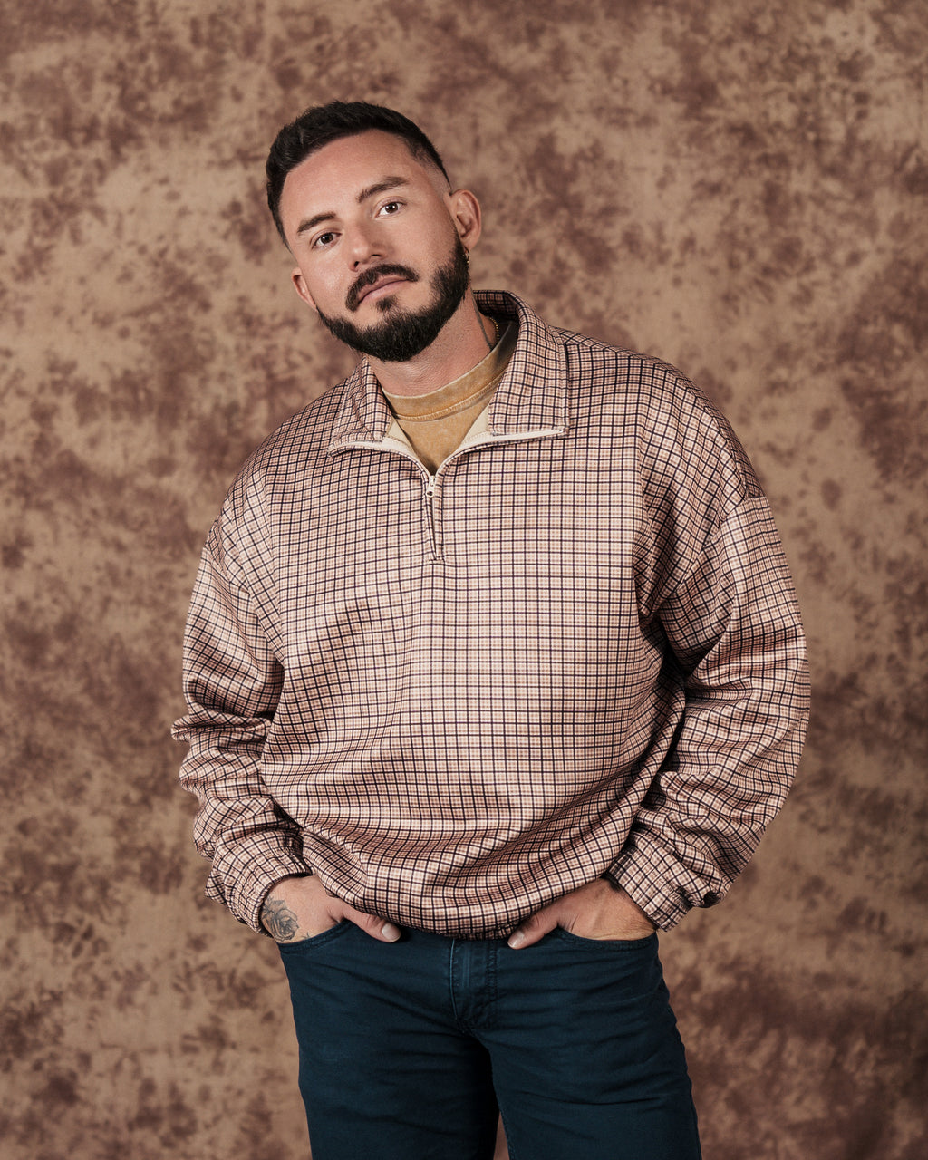 Soft Top Co. Plaid Quarter Zip