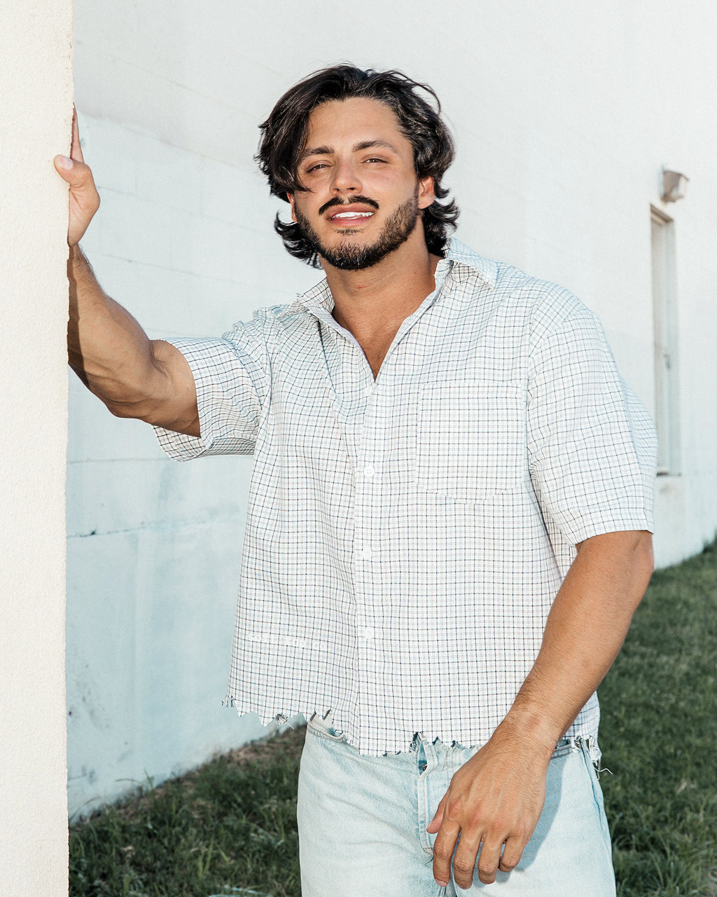 STC. Distressed Plaid Box Shirt
